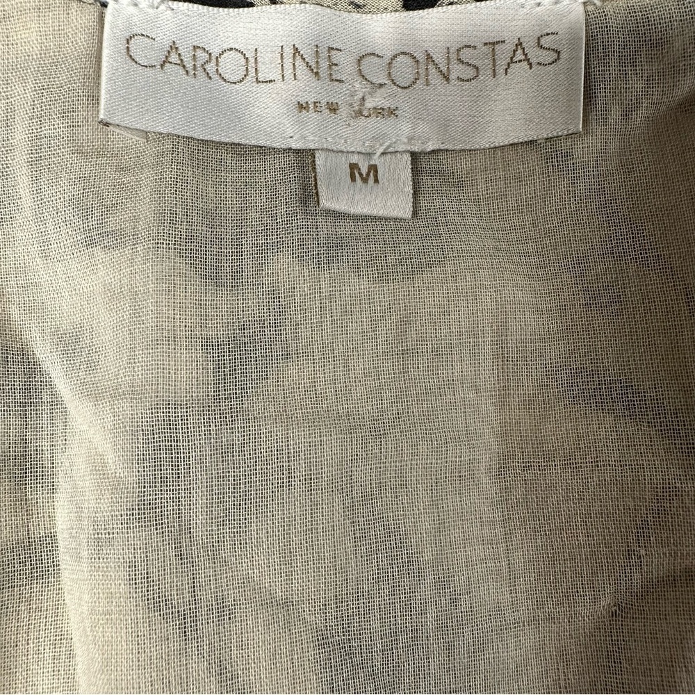 Caroline Constas Cotton Floral Print Tiered Midi Dress size M - Picture 8 of 10